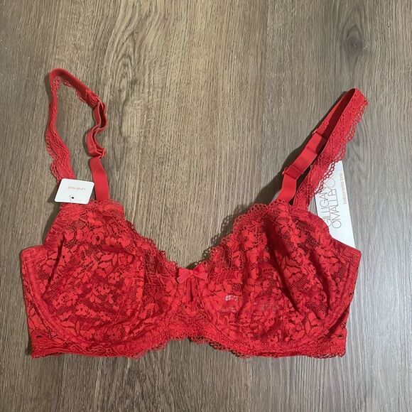 Gillian & O’Malley Ripe Red Lace Secy Balconette Bra 32DD- NWT - Picture 8 of 12